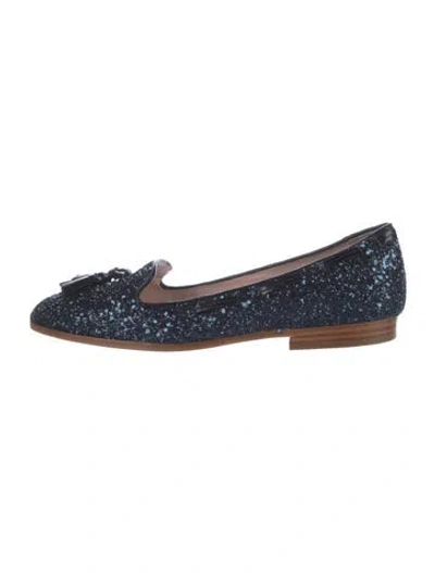 Pre-owned Miu Miu Glitter Glitter Accents Flats
