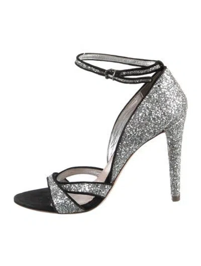 Pre-owned Miu Miu Glitter Glitter Accents Pumps In Black/silver