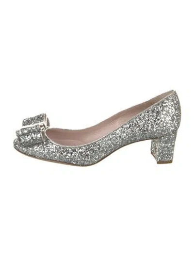 Pre-owned Miu Miu Glitter Glitter Accents Pumps In Metallic