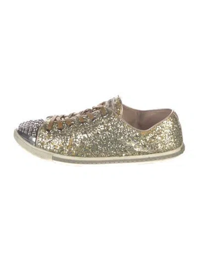 Pre-owned Miu Miu Glitter Glitter Accents Sneakers