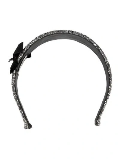 Pre-owned Miu Miu Glitter Hairband In Metallic/silver