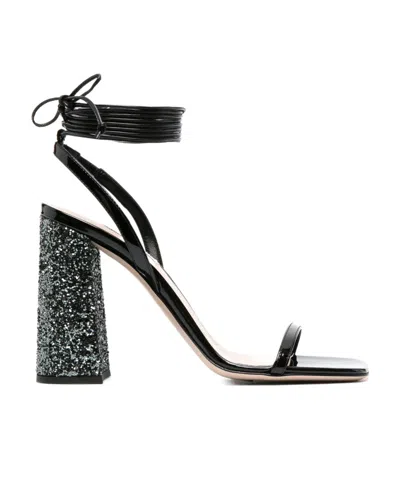 MIU MIU GLITTER-HEEL SANDALS