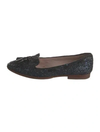 Pre-owned Miu Miu Glitter Patterned Loafers In Blue/metallic