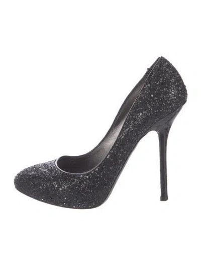 Pre-owned Miu Miu Glitter Pumps In Black