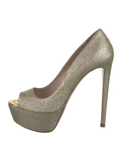 Pre-owned Miu Miu Glitter Pumps In Gold/metallic