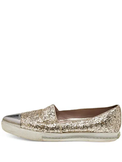 Pre-owned Miu Miu Glittered Sneakers