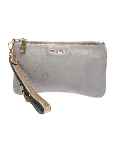 Pre-owned Miu Miu Goat Leather Clutch