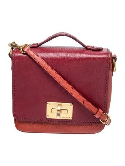 Pre-owned Miu Miu Goat Leather Crossbody Bag In Red