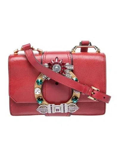Pre-owned Miu Miu Goat Leather Crossbody Bag In Red