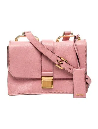 Pre-owned Miu Miu Goat Leather Messenger Bag In Pink