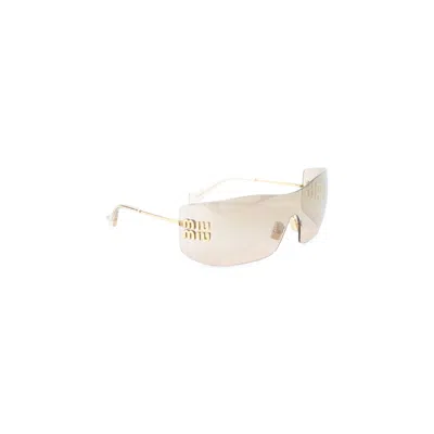 Miu Miu Gold Acetate Sunglasses In Gray