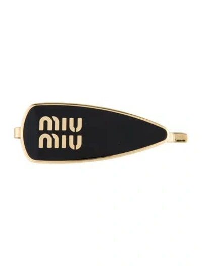 Pre-owned Miu Miu Gold And Black  Hair Clip