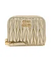 Miu Miu Quilted Leather Coin Purse With Gold Hardware In Neutral