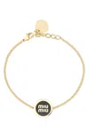 Miu Miu Bracciale In Metallo Smaltato In Gold