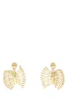 Miu Miu Intricate Gold Metal Earrings Design In Gold