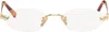 Miu Miu Gold '' Logo Glasses In White