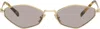 Miu Miu Gold '' Logo Sunglasses In Gold