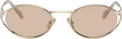 Miu Miu 0mu 52ys Sunglasses In Brown