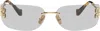 Miu Miu 0mu A51s Runway 5ak50k Oro Metal Sunglasses In 5ak50k