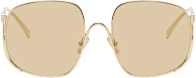 Miu Miu Gold Oversized Metal Sunglasses