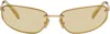 Miu Miu Gold Rimless Metal Oval Sunglasses In Gold
