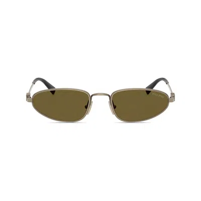 Miu Miu Gold Sunglasses Women In Green