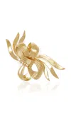 Miu Miu Gold-tone Bow Brooch In Gold