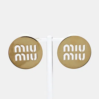 Pre-owned Miu Miu Gold Tone Earrings