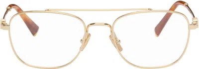 Miu Miu Gold Top Bar Metal Glasses