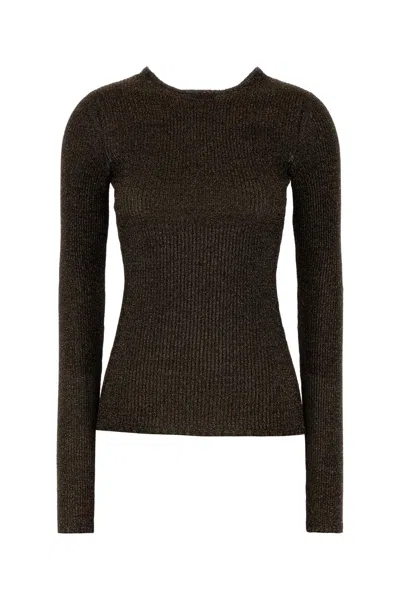 MIU MIU GOLD VISCOSE BLEND T-SHIRT