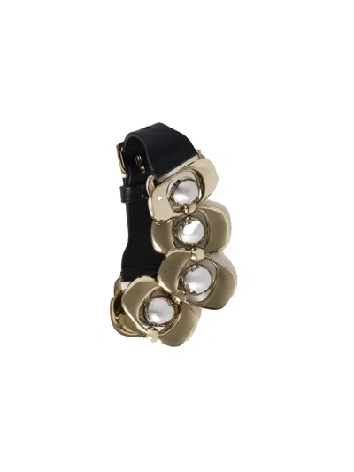 MIU MIU GOLDEN BLACK BUCKLE BRACELET