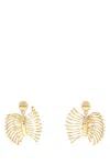 Miu Miu Intricate Gold Metal Earrings Design In Gold
