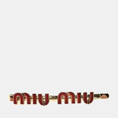 Pre-owned Miu Miu Gold/red Hairpin