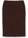 Miu Miu Pencil Midi Skirt In Brown