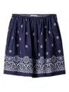Miu Miu Cornflower Print Slubbed Poplin Skirt