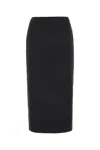 Miu Miu Women Black Stretch Silk Skirt