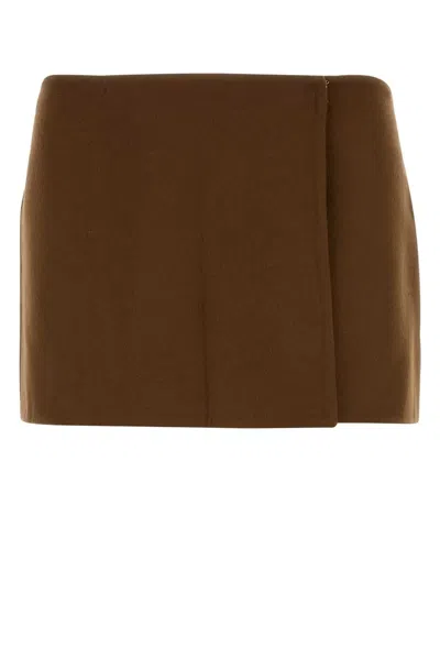 Miu Miu Gonne Mini Skirt In Brown