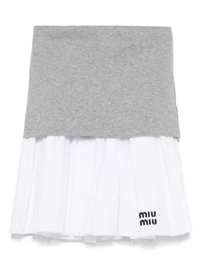 MIU MIU MIU MIU GONNE JERSEY+POPELINE