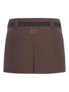 Miu Miu Panama Skirt Pleats Belt Loops In Brown