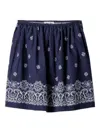 Miu Miu Cornflower Print Slubbed Poplin Skirt