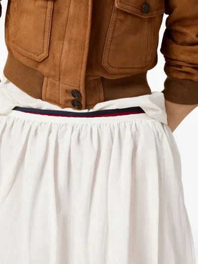 Miu Miu Gonne Popeline Fiammato+band In Brown