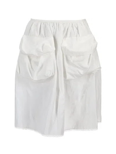 Miu Miu Gonne Popeline Fiammato In White