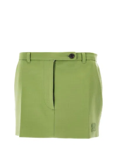 Miu Miu Gonne Punto Stoffa In Green