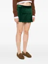 Miu Miu High Waist Mini Skirt Front Pleats In Green