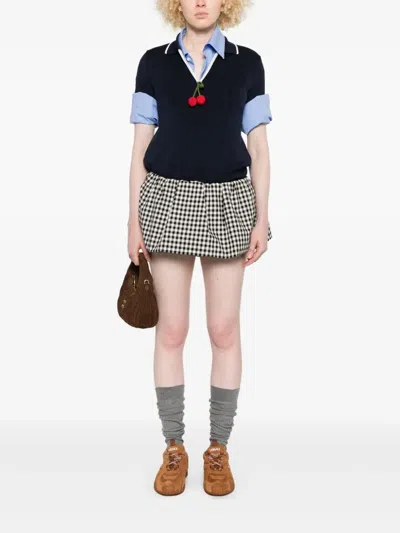 Miu Miu Gonne Vichy In Black
