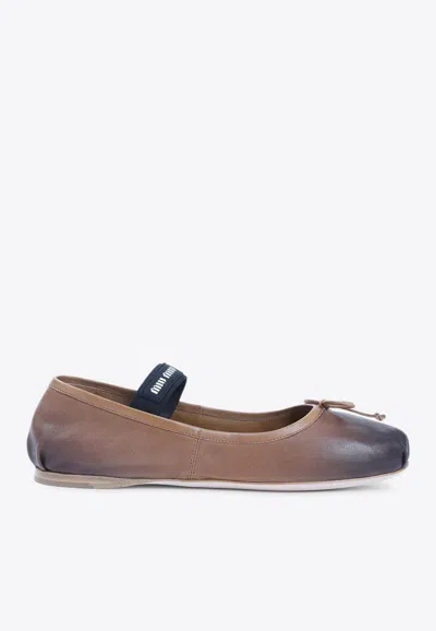 Miu Miu Gradient-effect Ballet Flats In Multi