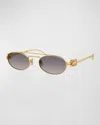 Miu Miu Oro Metal Sunglasses In Gold