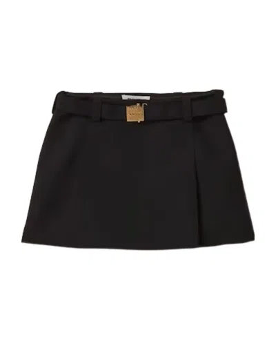 Miu Miu Grain De Poudre Miniskirt In Black