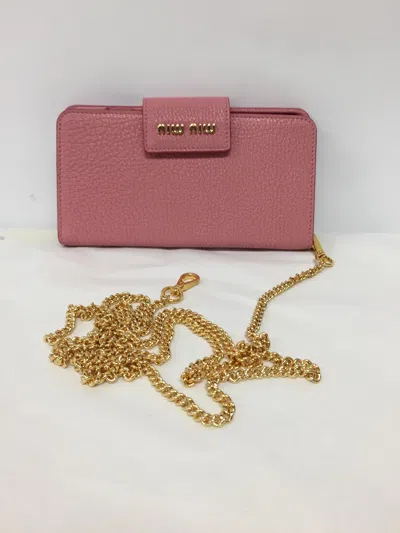Miu Miu Grainy-leather Phone Case In Pink
