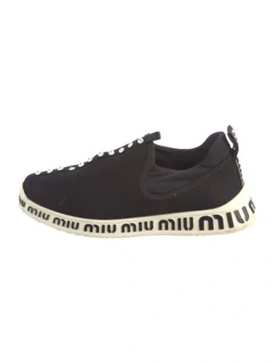 Pre-owned Miu Miu Graphic Print Crystal Embellishments Sneakers In Multi